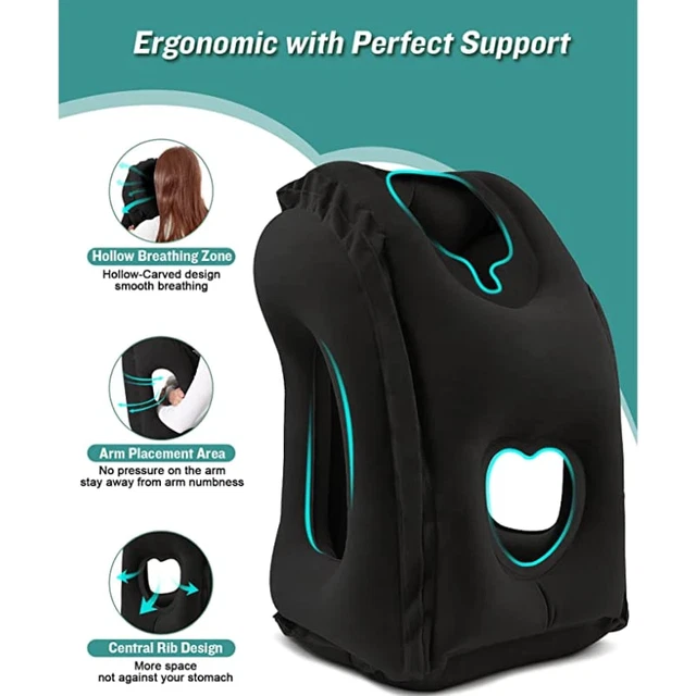Inflatable Travel Sleeping Pillow Portable Chin Support Rest Airplane Plane Car 2