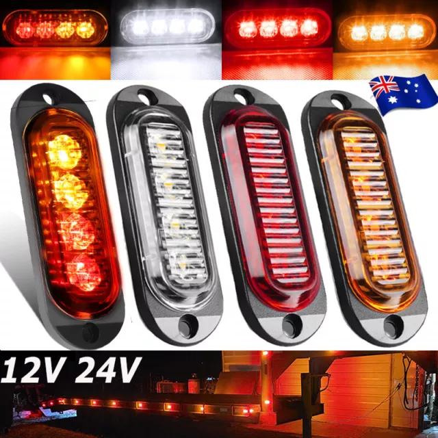 White Amber Red Side Marker LED Clearance lights Truck Trailer Caravan RV 12/24V