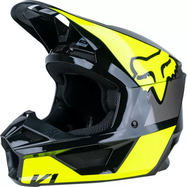 NEW Fox MX V1 Revn FLO Yellow MIPS Kids Off Road Motocross Riding Helmet