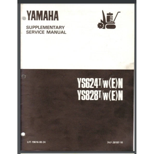 YAMAHA YS624T/W YS828T/W SNOW BLOWER Supplement Manual 1988 comb bound