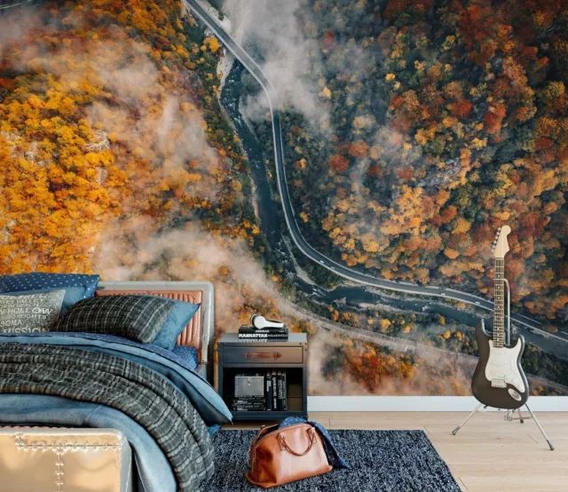 3D Late Autumn Forest K6871 Wallpaper Mural Self-adhesive Removable Sticker Luna
