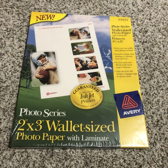 Avery Photo Series 2”x3” Wallet Sized Photo Paper  8.5 X 11 #53235
