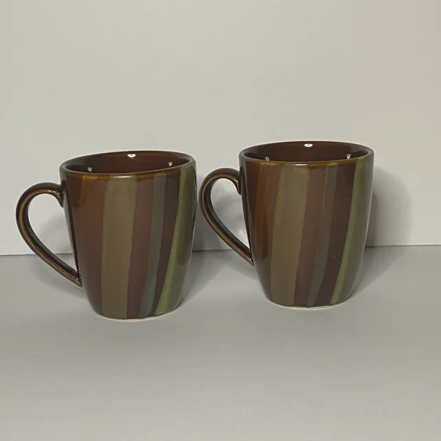 Sango Avanti Brown 4722 Mugs Cups Stoneware Set Of 2