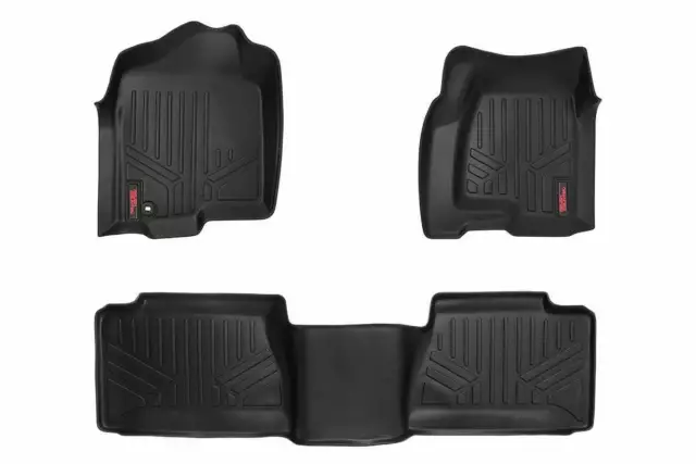 Rough Country Front/Rear Custom Floor Mats, Silverado/Sierra Ext. Cab; M-29912