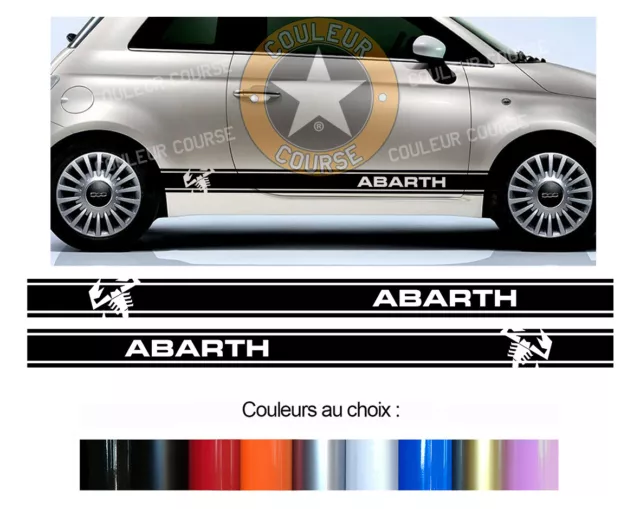 2 X Bandes Racing Fashion Mode Pour Fiat 500 Abarth Deco Sticker Auto Bd539-1