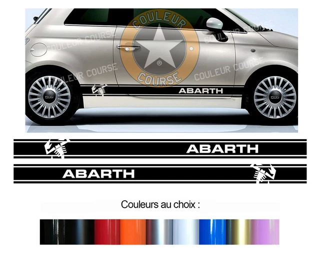 Pair Of Racing Style Mirror Stickers For Fiat 500 – 35cm X 1.2cm Plastic Decals (FA121) – Made In France - View #2