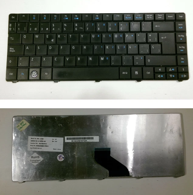 Clavier Espagnol Acer TravelMate 8371 – Pour Pièces Ou Réparation, Modèle Noir QWERTY