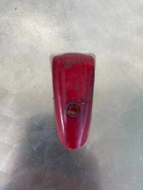 Feu Arrière Rouge En Verre Diamant Pour Vélo Ancien (années 1920/30) - Occasion Fonctionnel, Fabrication Française