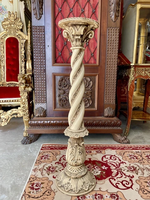 Colonna Piedistallo Stile Veneziano Torciglione Anni '70 Polvere Di Marmo