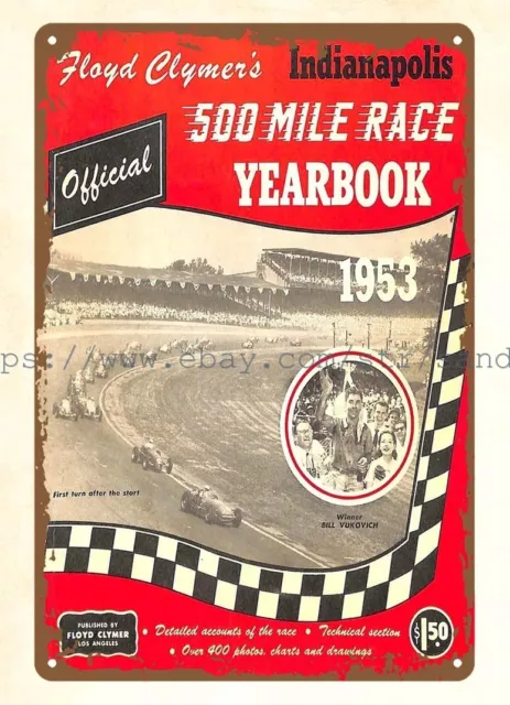 rectangular metal wall decor 1853 500 mile race auto car racing metal tin sign