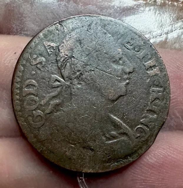 George Evasion 1/2 Penny 1777 ( GOD SAVE TH KING. )