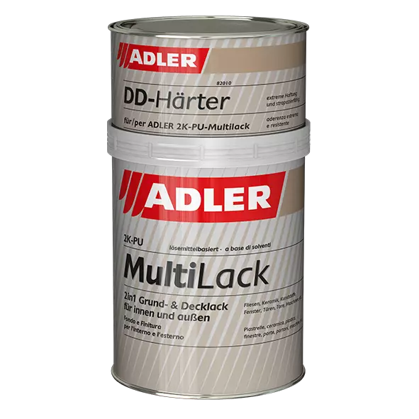Adler 2K-PU-Multilack Weiß, Fliesenlack & weißer Allroundlack inkl. Härter 1Kg