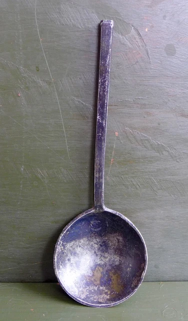 Nice Antique pewter spoon with a crowned rose mark, Dutch early 17th c.Rembrand