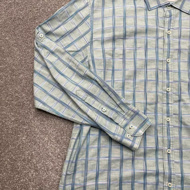 TOMMY BAHAMA SHIRT Adult 2XL XXL Blue Striped Long Sleeve Button Up ...