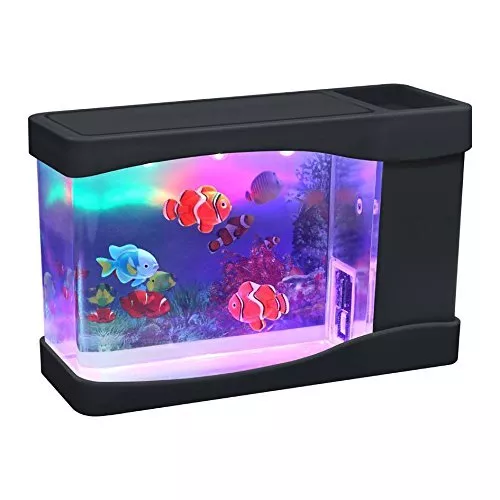 Artificial Mini Aquarium A Sensory Multi Colored LED Swimming Fish Tank with