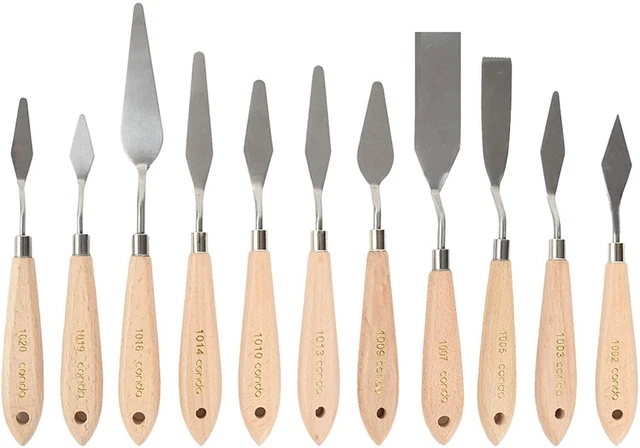 Set di Spatole Per Pittura in Metallo con manico in Legno, 11 Pezzi