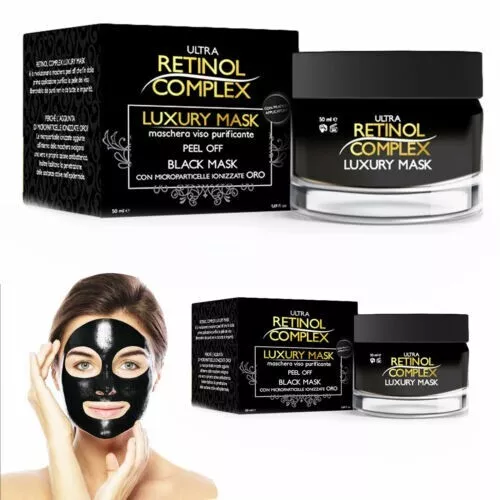 2 pezzi Retinol Complex Luxury Mask viso Peel Off maschera black 50ml