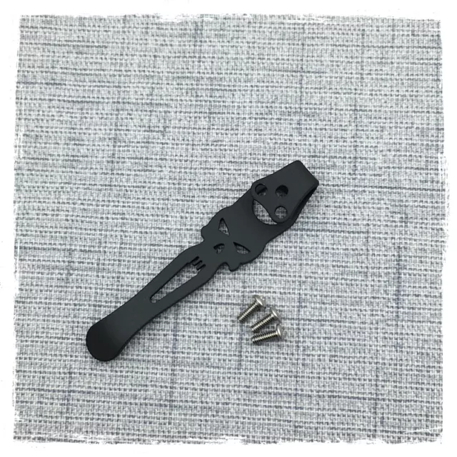 Clip de bolsillo negro titanio de transporte profundo para cuchillo Spyderco Para 3 2