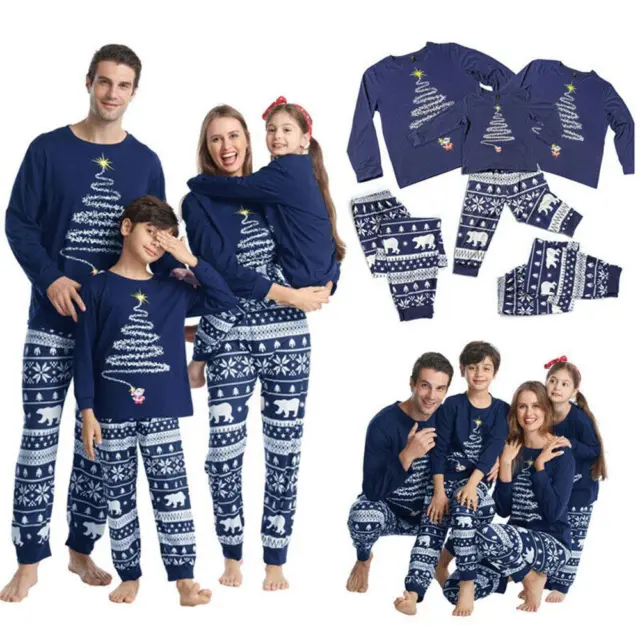 Family Matching Adult Kids Christmas Pyjamas Xmas Nightwear Pajamas Pjs Sets