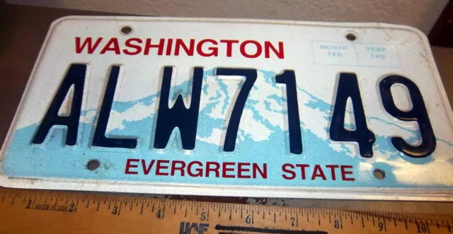Washington the Evergreen state Metal License Plate ALW7149, expired 2012