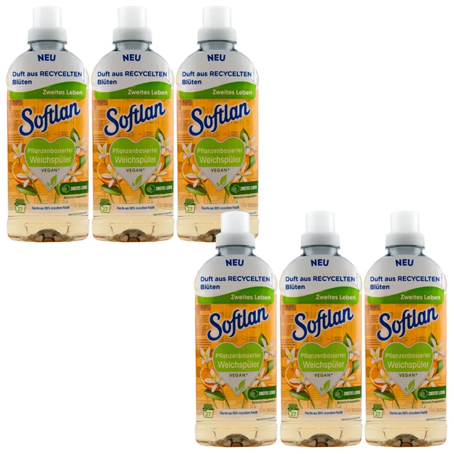 Softlan Fabric Softener Orange Blossom 6x 22oz for 162 Washes Vegan Recycled