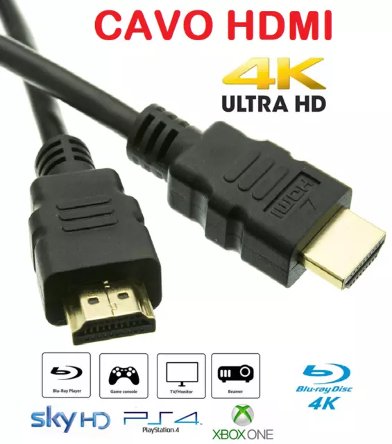 Cavo HDMI 4K 2K Ultra HD da 0,5 a 20 metri High speed TV Monitor Audio Video