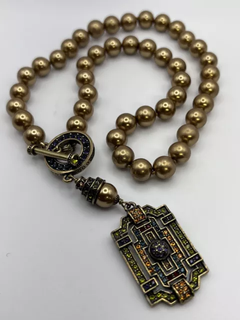Heidi Daus Set Art Deco 19” Necklace with Swarovski Crystals Vintage Estate