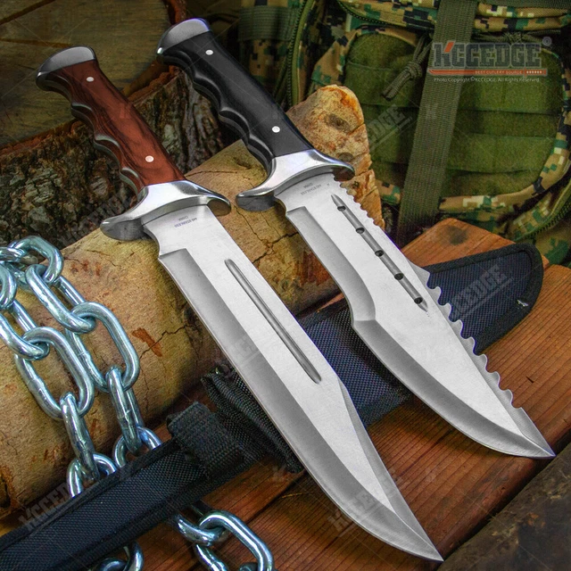 15& FULL TANG Fixed Blade Survival Fishing Hunting Camping Bowie Knife