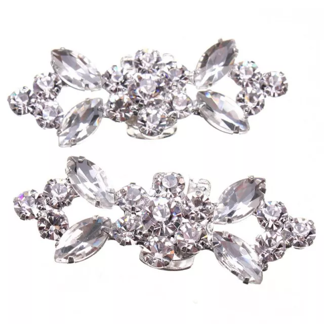1Pair Rhinestone Crystal Wedding Bridal Crystal Shoe Clips G6O7 UK