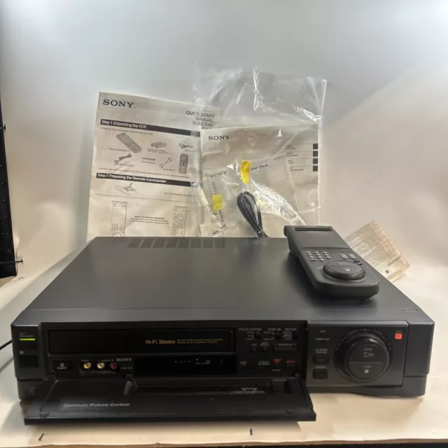 SONY SLV-E8 VHS VCR Video Cassette Recorder Black Quality Powers On - UNTESTED