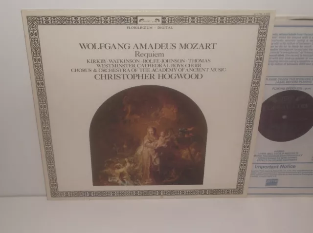 411 712-1 Mozart Requiem Emma Kirkby AAM Chorus & Orchestra Christopher Hogwood