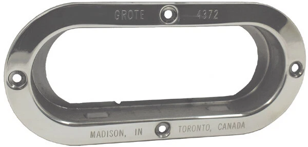 Grote 43723 Theft-Resistant Mounting Flange (For 6" Oval Lights, Steel)