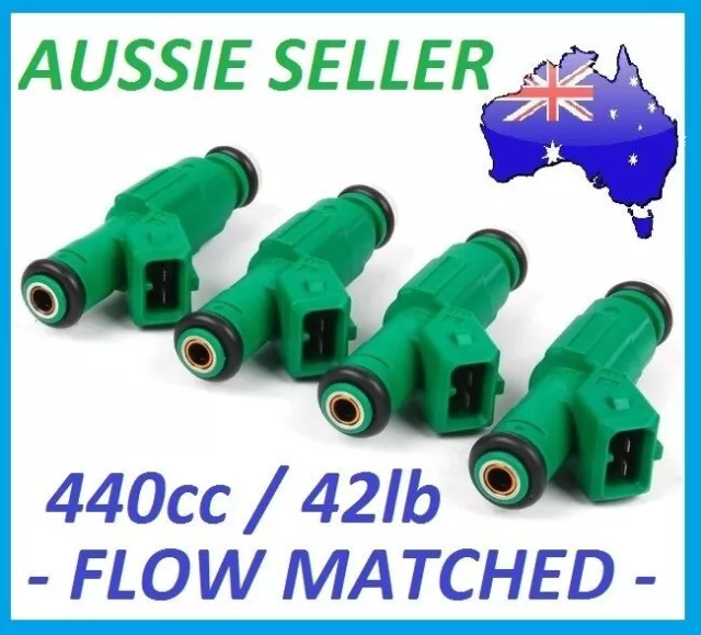 Fuel Injectors x 4 440cc 42lb for FORD FOCUS ZETEC ST170 BMW E30 E36 E46 Green G Fuel Injectors x 4 440cc 42lb for FORD FOCUS ZETEC ST170 BMW E30 E36 E46 Green G