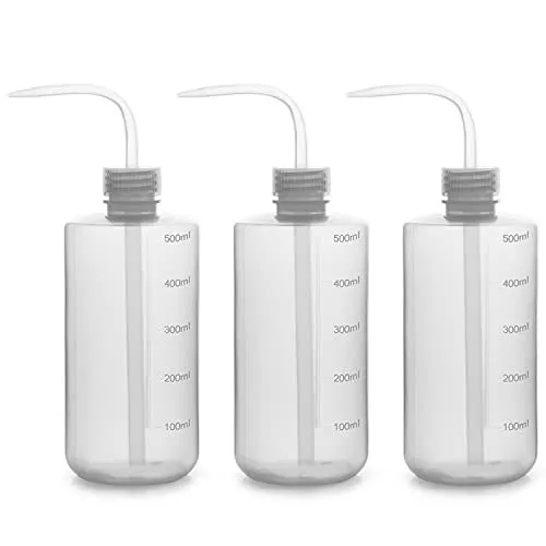 Labasics 3 Paquet 500 ml Flacons de Lavage en Plastique à Squeeze avec LDPE Ouve