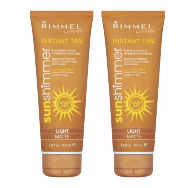 Rimmel London Instant Tan Sun Shimmer Instant Tan - Light Matte 125ml x2