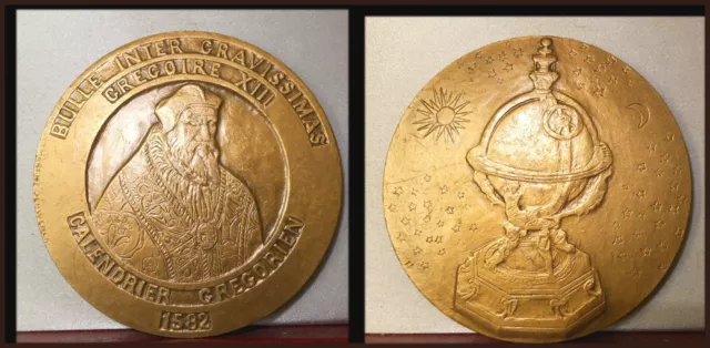 Médaille Bronze Calendrier Gregorien Pape Gregoire Xiii