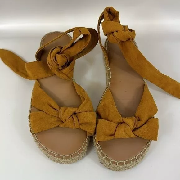 Old Navy | 8 Mustard Lace Up Espadrilles 2