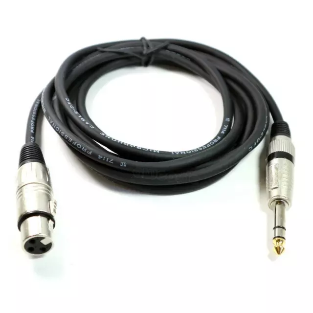 1 m Audio Kabel XLR female Klinke 6,3 mm stereo Audio-Kabel symmetrisch