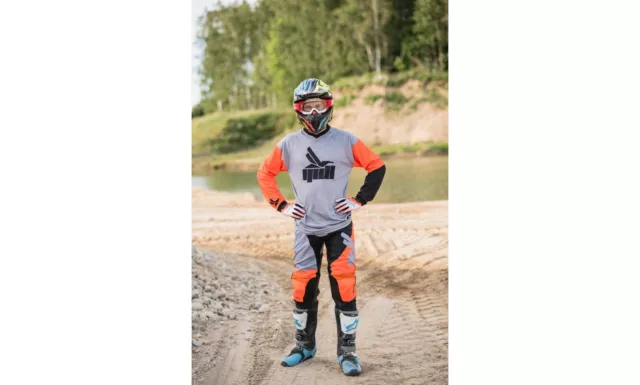 Mx Dirtbike Pants Motocross Adult Unisex Trousers Gull Orange Grey Black Size 30 3