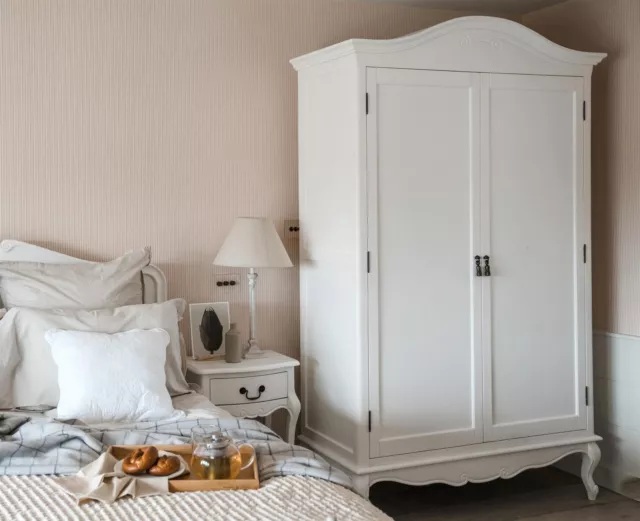 White Double Wardrobe French Shabby Chic Wardrobe Bedroom Furniture JULIETTE