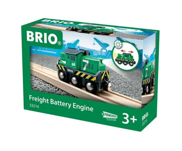 BRIO World 33214 Batterie-Frachtlok - Grüne Batterie-Lok mit...