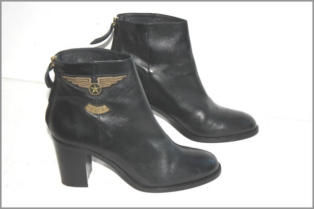 MINELLI  Bottines Boots Cuir Noir Doublées Cuir T 40 BE