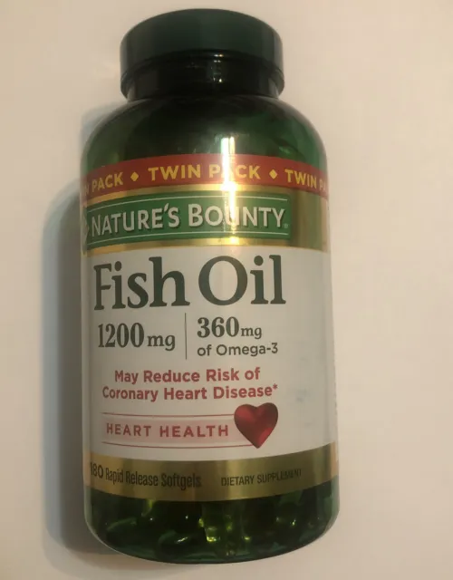 Natures Bounty Fish Oil 1200 mg Softgels Omega-3  120 each exp 06/25