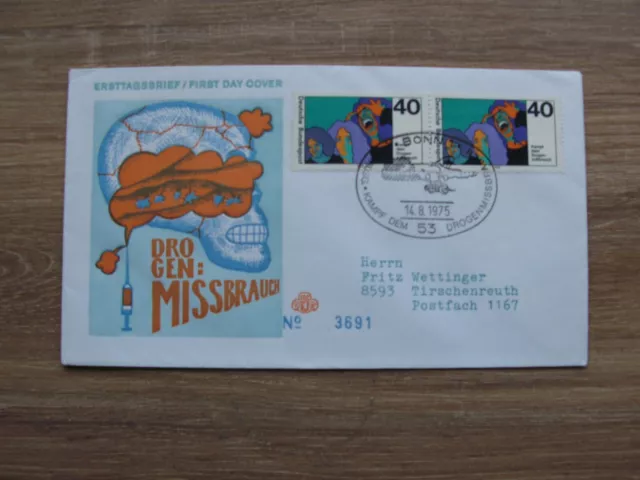 BRD / FDC 1975 Mi. Nr. 864 Sammlung Drogenmissbrauch