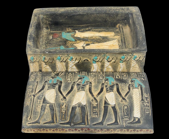 RARO ANTIGUO EGIPCIO ANTIGUO Ramsés con Nefertari Isis Joyero EGYCOM