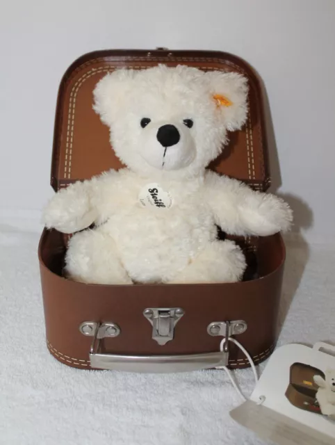 Steiff - 111464 - Teddybär Lotte - 28 cm  weiß mit Koffer braun