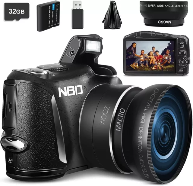 NBD Digital Camera 4K 48MP Compact Camera, 3.0 Inch Ultra Clear