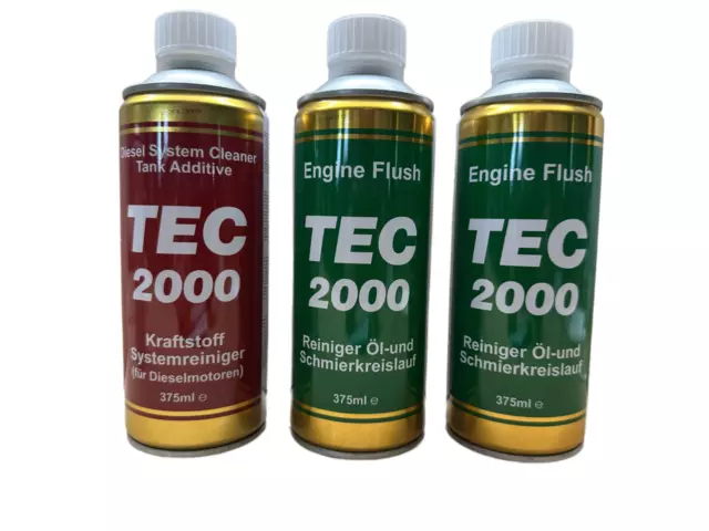 1 X TEC 2000 Diesel Injector & Fuel System Cleaner 2x TEC 2000 Engine Flush