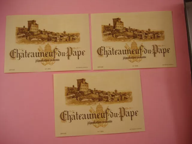 Ancienne Etiquette  Vin Chateauneuf Du Pape