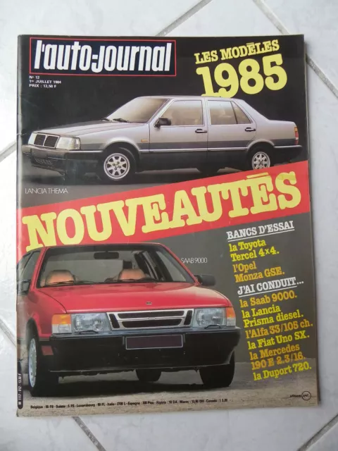 L'Auto-Journal 1984 No 12 Toyota Tercel 4x4 Opel Monza Gse Mercedes 190E 2.3-16